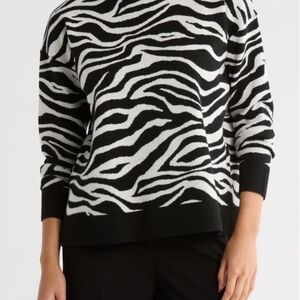 NWT Nordstrom Rack Black and White Zebra Patterned Sweater
